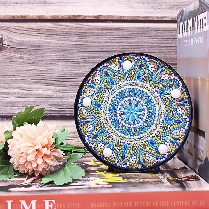 DIY LED Алмазная картина Мандала полная специальная форма ночник домашний декор