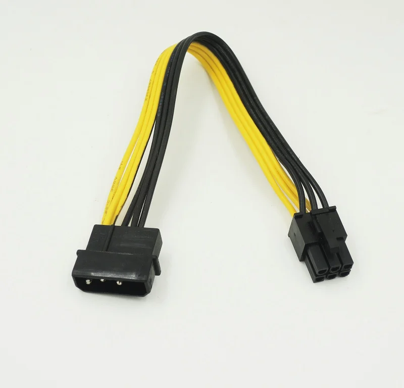 10 шт./лот 4 Pin Molex IDE до 6 PCI E графическая карта питания кабель адаптер ПК видео 20 см