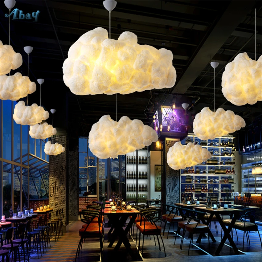 Kopen Nordic Cloud Slaapkamer Hanglampen Woonkamer Suikerspin Lantaarn Prinses Kamer Lampen Decor Bar Winkel Retro Opknoping Armaturen