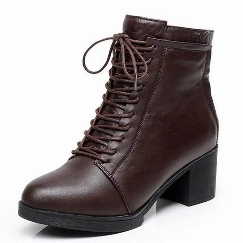 Ботинки женские демисезонные на шнуровке из натуральной кожи 33 42|genuine leather boots|martin
