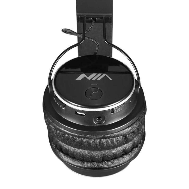 Оригинальные беспроводные Bluetooth наушники NIA Q8, Складные стерео гарнитуры с микрофоном, спортивные наушники, поддержка TF карт, FM радио, приложение