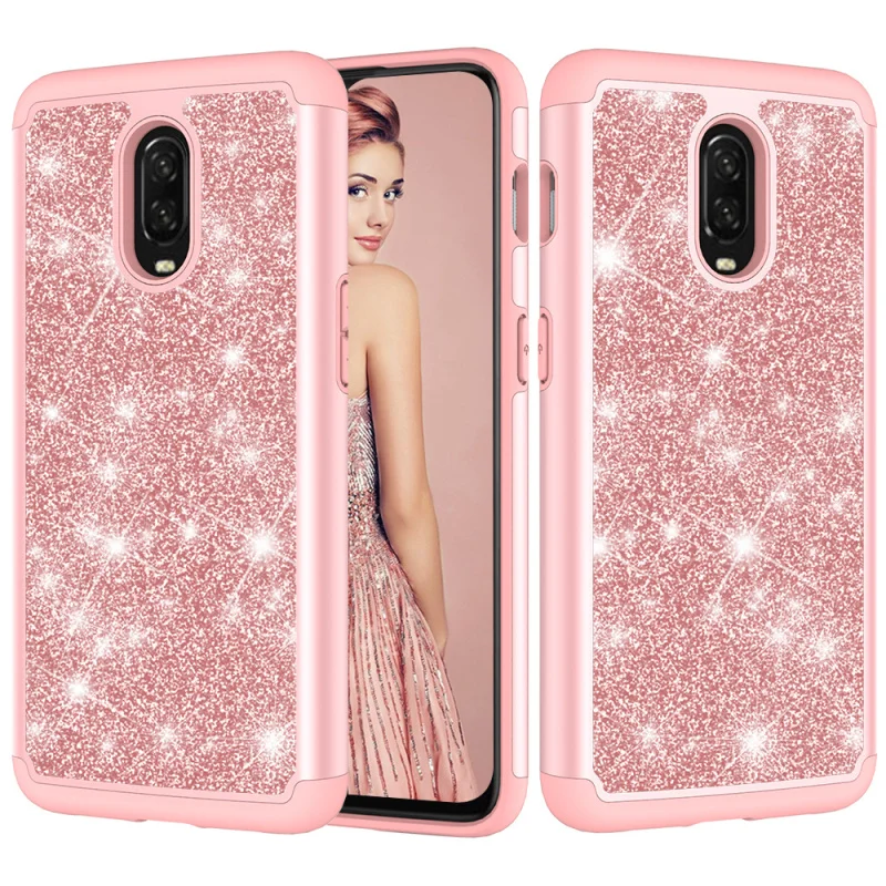

Чехол для One Plus 6T, блестящий двухслойный силиконовый чехол для телефона OnePlus 6T, чехол для One Plus 6T, аксессуары