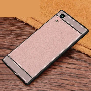Кожаный чехол для sony Xperia XA1 Ultra XA XZ XR XZS X Performance, мягкий силиконовый чехол черного цвета для sony Xperia XA1 Ultra XA XZ XZS - Цвет: Розовый