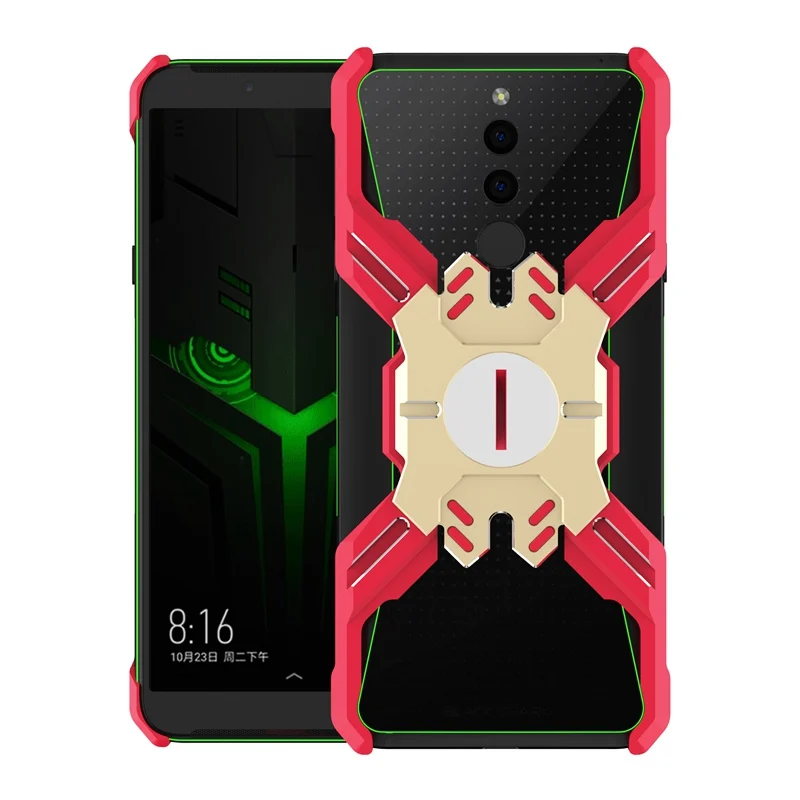 Чехол для Xiaomi Black Shark 2, роскошный защитный металлический противоударный чехол для Xiaomi Black Shark 2 Hero, механический чехол - Цвет: red-gold