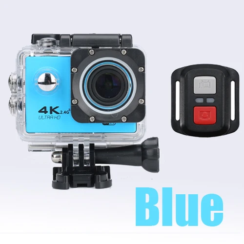 Blue Remote Control Спортивная Экшн-камера Guzcadun, видео, Wi-Fi, Ультра HD, для подводного плавания, 1080 P, камера 4K DVR, водонепроницаемая, на шлем, велосипедная камера - Цвет: Blue Remote Control