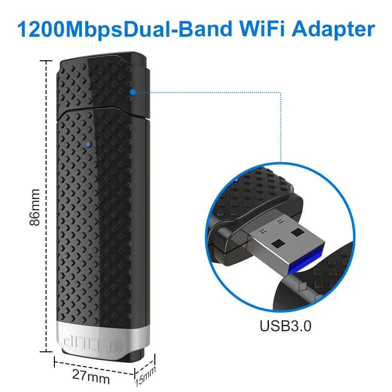 EDUP 1200 Мбит/с Беспроводной USB WiFi адаптер USB3.0 5 ГГц 802.11ac мини Сетевая карта Wi Fi