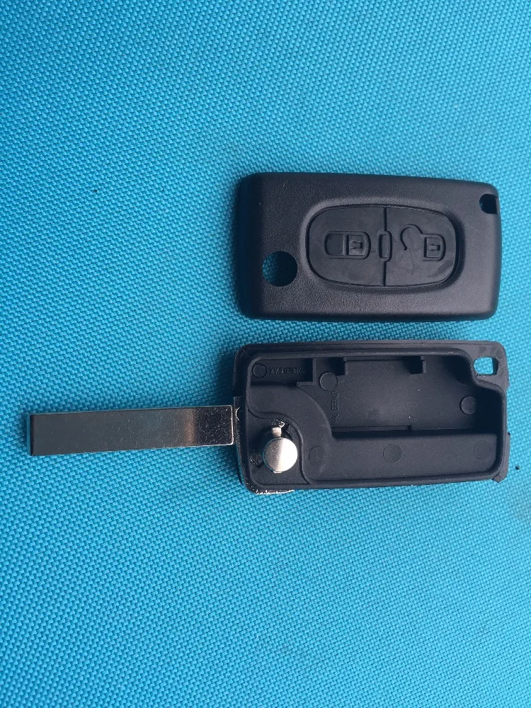 10 шт./лот Сменный Чехол для ключа Peugeot 2 кнопочный откидной пульта дистанционного