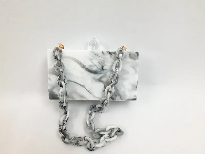 YENS акриловый клатч, Женская вечерняя сумка, Белая Мраморная Сумочка, женская сумка с чернильным принтом, прозрачный шар, застежка, акриловая цепочка, сумка, Повседневная