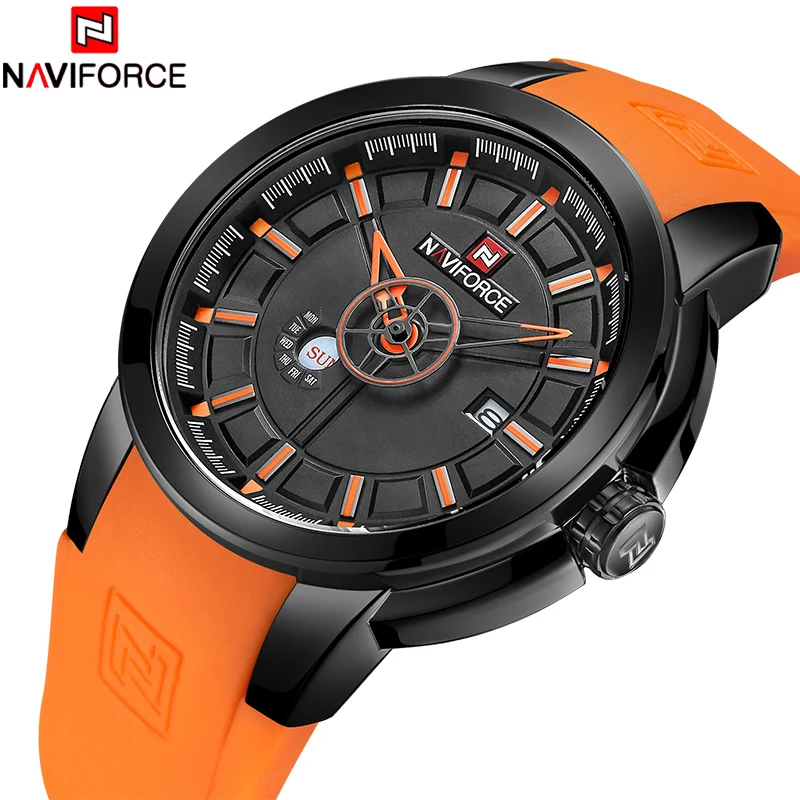 2018 мужские часы naviforce Топ люксовый бренд модные силиконовые водонепроницаемые