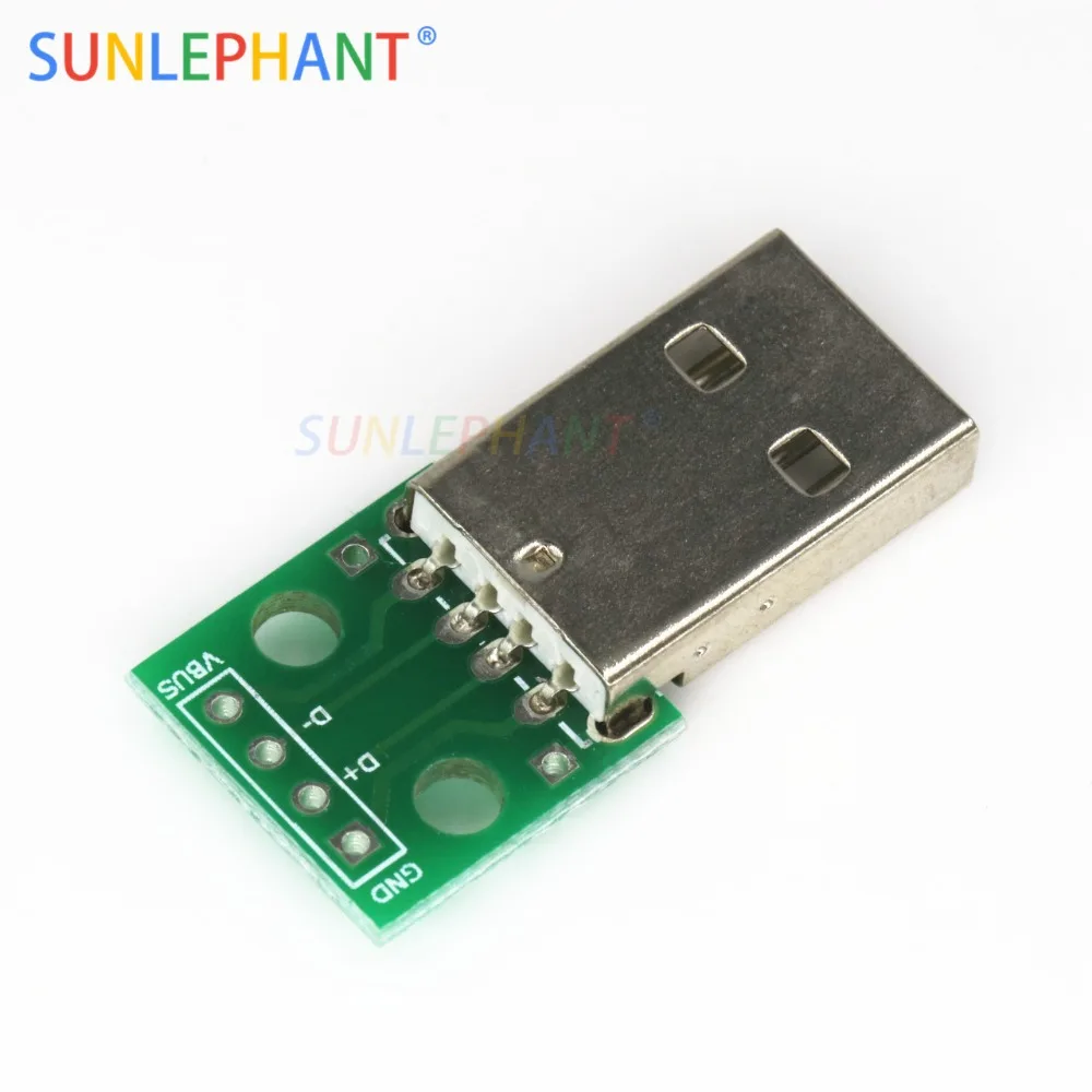 1 шт. USB разъемы папа для DIP адаптер пластина конвертер 4 Pin 2 54 мм PCB