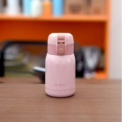 pink 180ml Модный термос из нержавеющей стали, мини-Вакуумная чашка, портативная детская бутылка для воды, модные термосы, кофейная кружка для чая в подарок - Цвет: pink 180ml