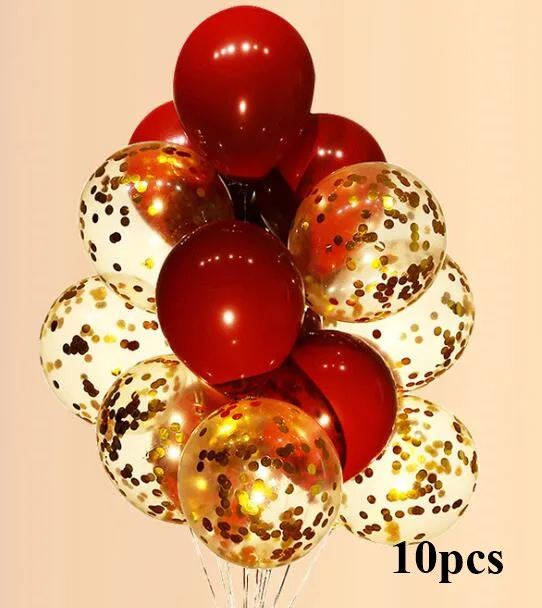 gold red 10 шт./лот, прозрачные воздушные шары, Золотая Звезда, конфетти из фольги, прозрачные воздушные шары с днем рождения, детский душ, украшения для свадебной вечеринки - Цвет: gold red