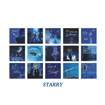 starry 30 шт./1 упаковка Kawaii канцелярские наклейки Ins светящаяся серия Дневник Декоративные наклейки для мобильного телефона Скрапбукинг DIY наклейки для рукоделия - Цвет: starry