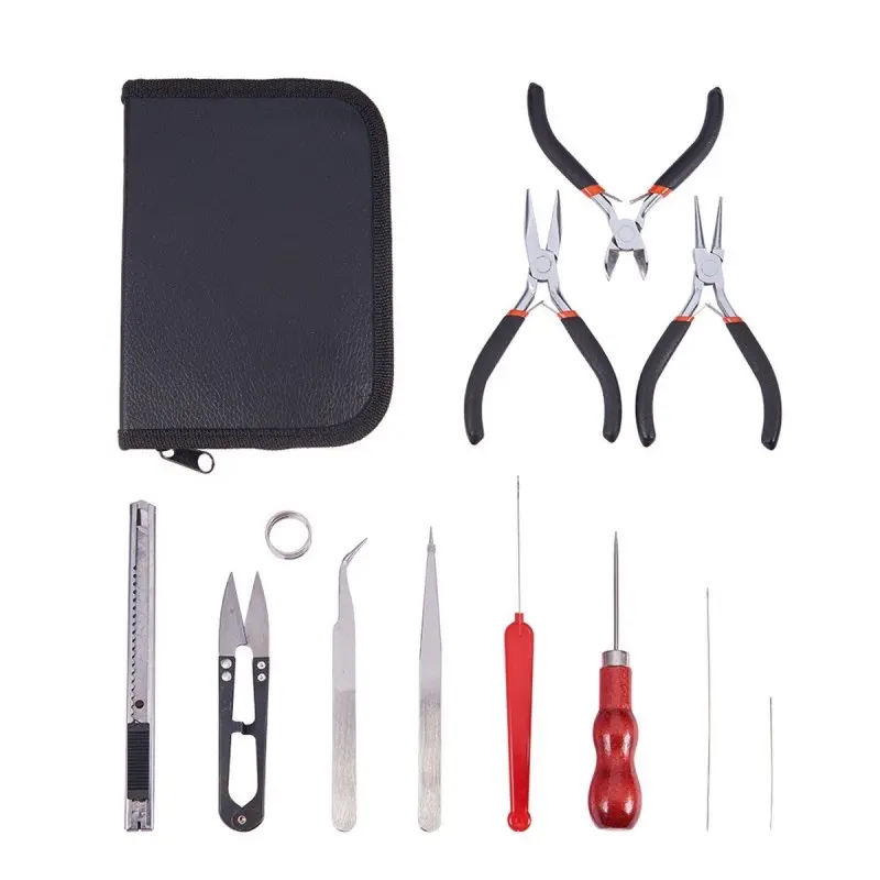 

DIY Jewelry Making Tool Set Round Nose Pliers Side Cutting Pliers Wire Cutter Beading Tweezers for Handmade Jewelry Supplies Kit