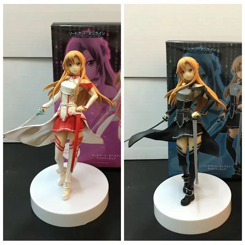 

Anime Sword Art Online 18cm Yuuki Asuna & Kirigaya Kazuto PVC Action Figures Collectible Toys