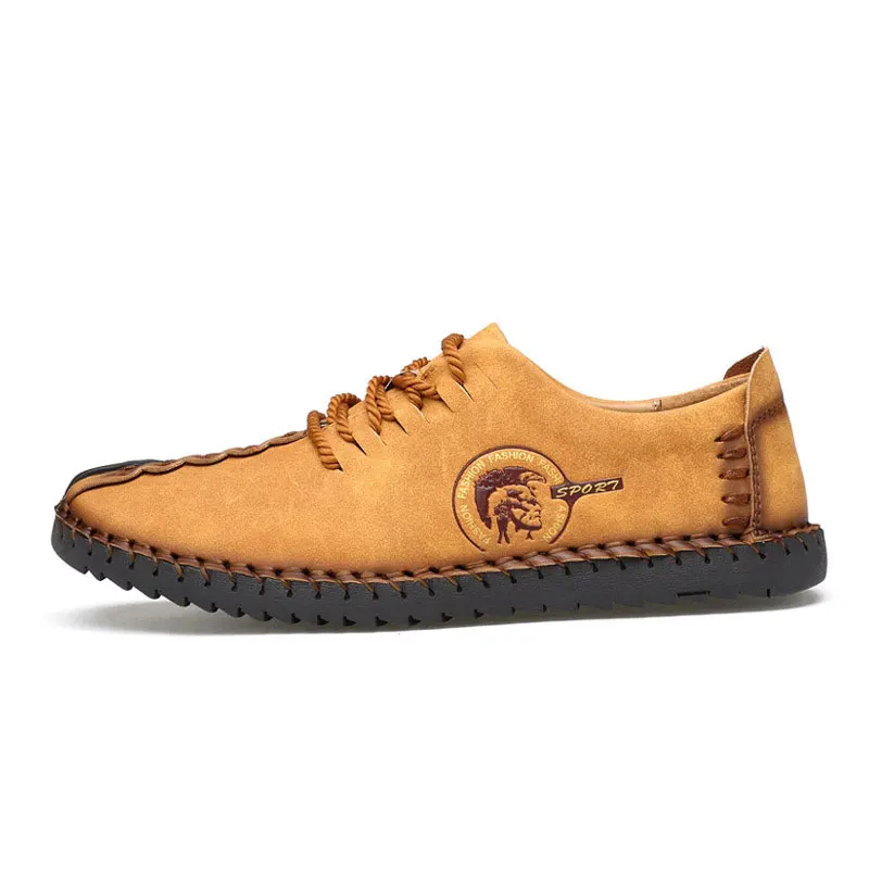 2017 мужская кожаная обувь Повседневное Мужские туфли на плоской подошве ручной