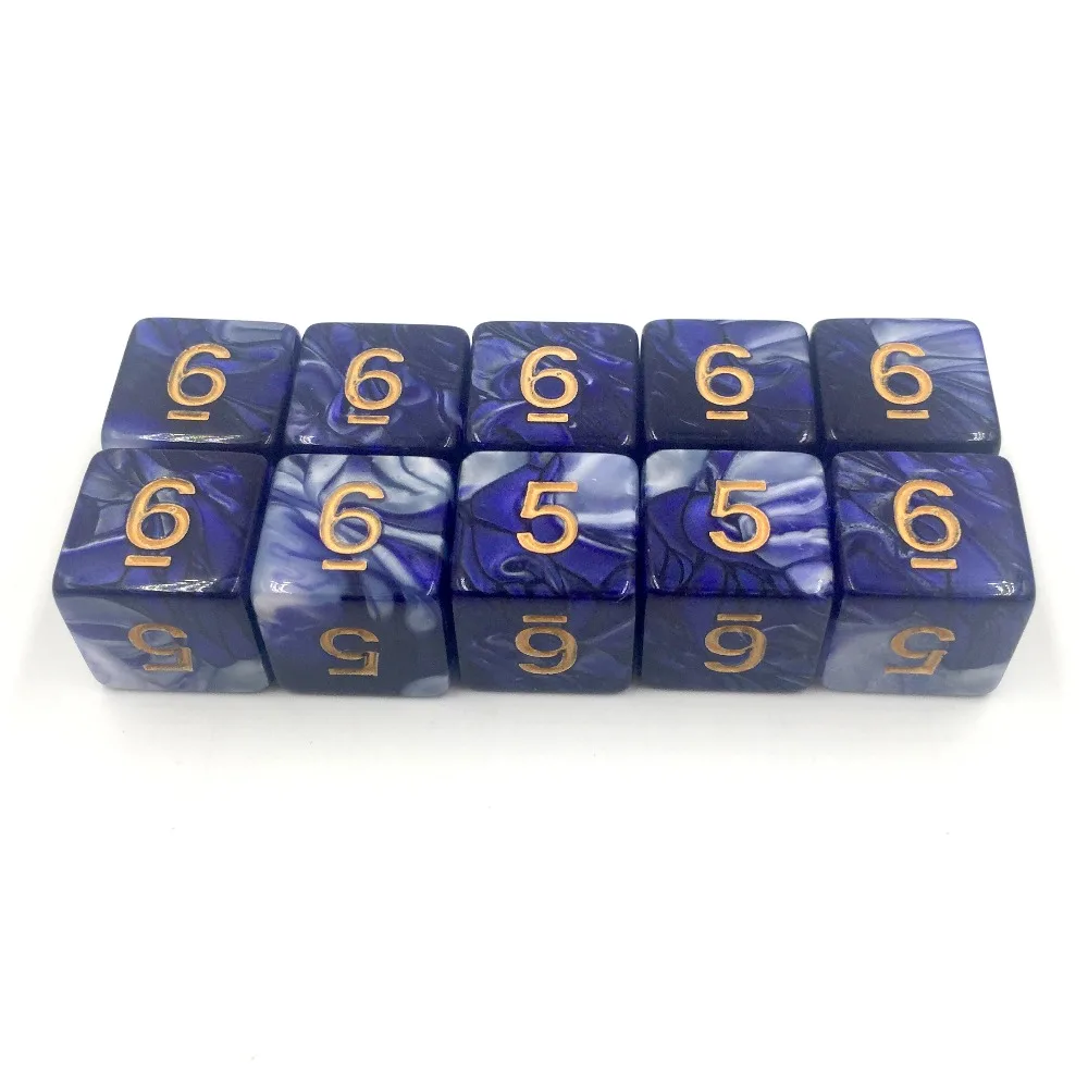 Кости rollooo 10 шт./компл. D6 смешанные цвета цифровые игральные кости ролевые