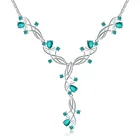 Женское колье с натуральным зеленым агатом, ожерелье из стерлингового серебра 925 пробы с драгоценными камнями для невесты, 5,87ct