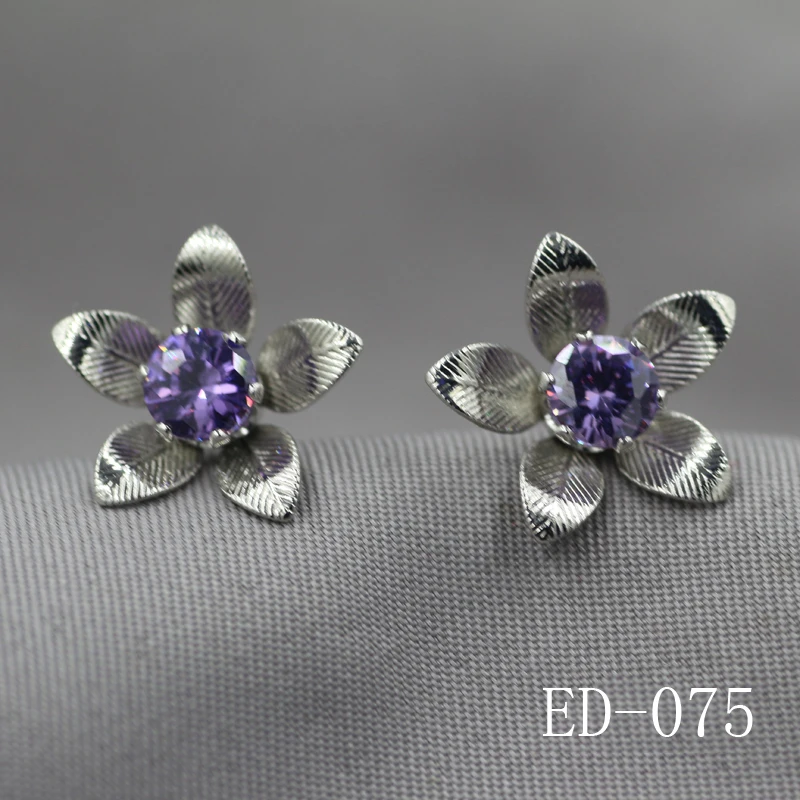 Бесплатная доставка серьги серия Han лепестки Фиолетовый Кристалл женские