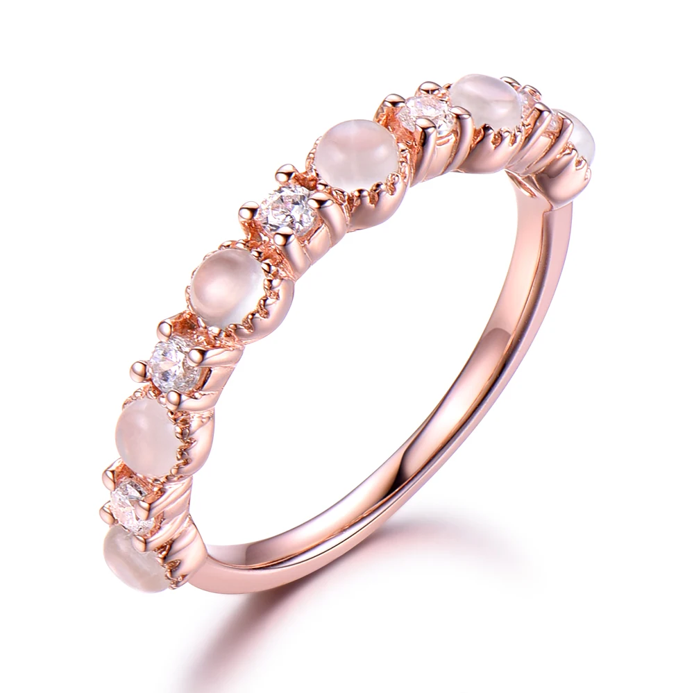 Moonstone CZ Cubic Zirconia Engagement Ring 925 Sterling Silver white Yellow Rose Gold Plated Stacking Wedding Bridal Fashion | Украшения и