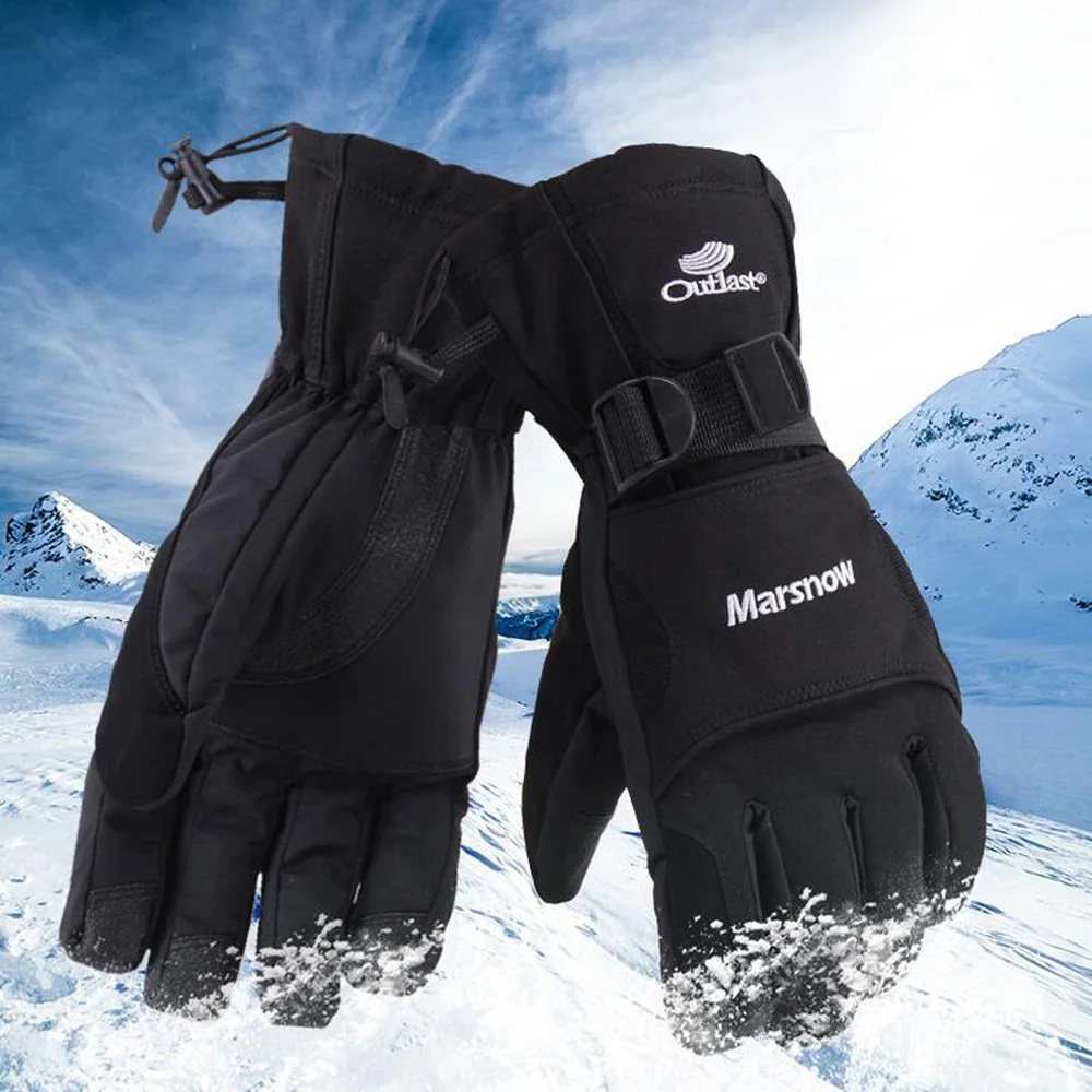 

Men Winter Thicken Warm Ski Gloves Waterproof Windproof Snowboard Gloves Extended Wrist Cycling Skiing Gloves