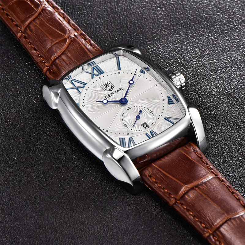 Мужские часы бизнес мода кварцевые наручные 2018 Benyar лучший бренд класса люкс - Фото №1