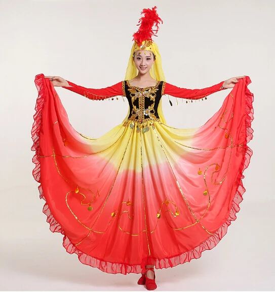 Прямая продажа 2017 танцевальные костюмы костюм китайского народного танца юбка