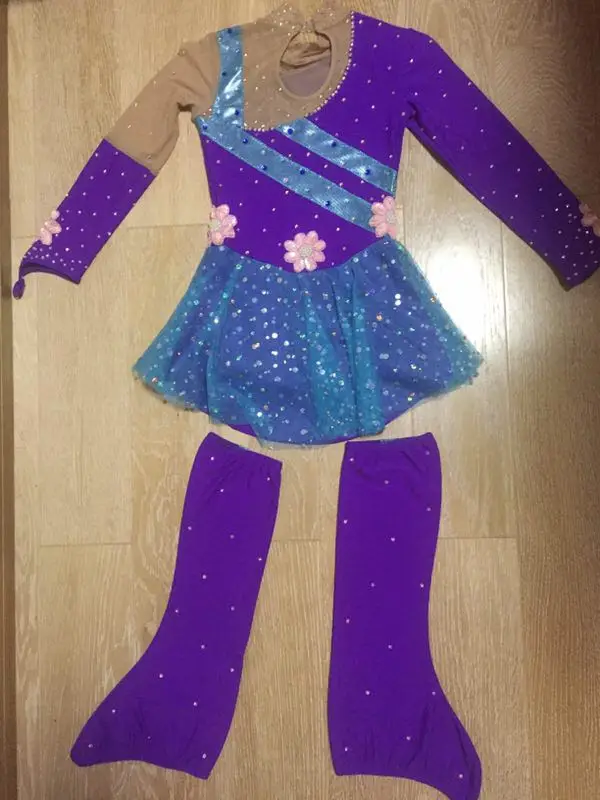 Free shippingPurpleRhythmic Gymnastics Leotard RG Acro/Ice skating dress Tap Costume Twirling DanceT5 | Тематическая одежда и