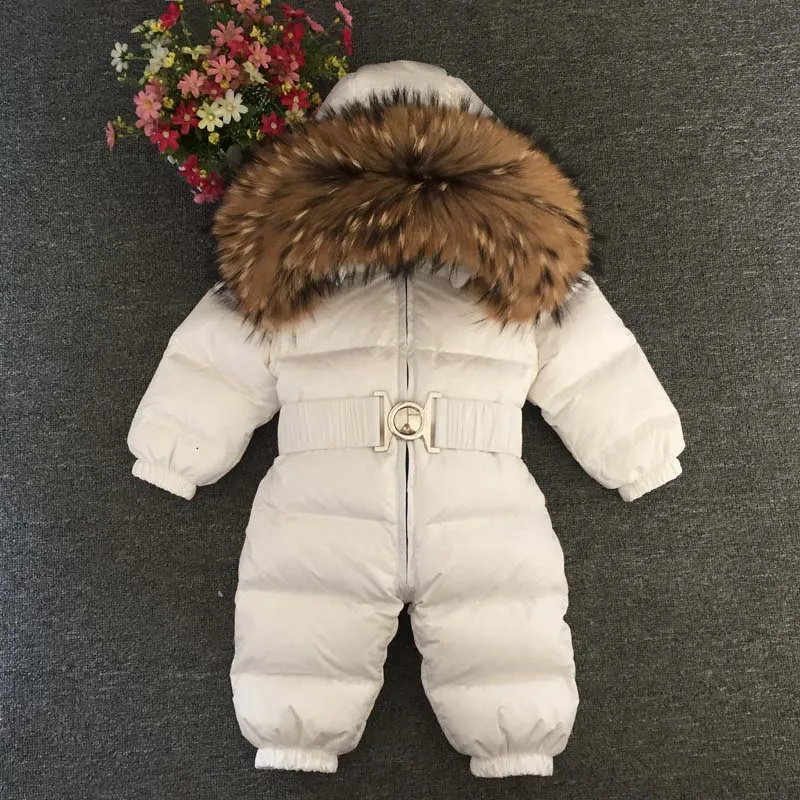 9 color Down Romper yellow snowsuit Waterproof Windproof Snow Wear Jumpsuit Baby Kids Ski suit One Piece Warm Outerwear | Детская одежда - Фото №1