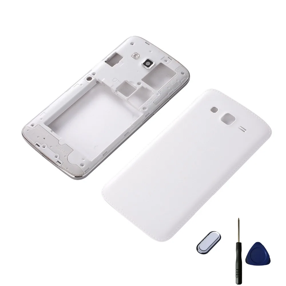 Для samsung Galaxy Grand 2 G7102 G7106 корпус средняя рамка Крышка+ задняя крышка батареи+ Кнопка возврата домой клавиатура+ Инструменты