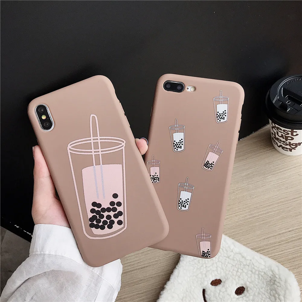 Силиконовый чехол с рисунком молочного чая для Apple iPhone 6 8 Plus s 7 X высокое качество