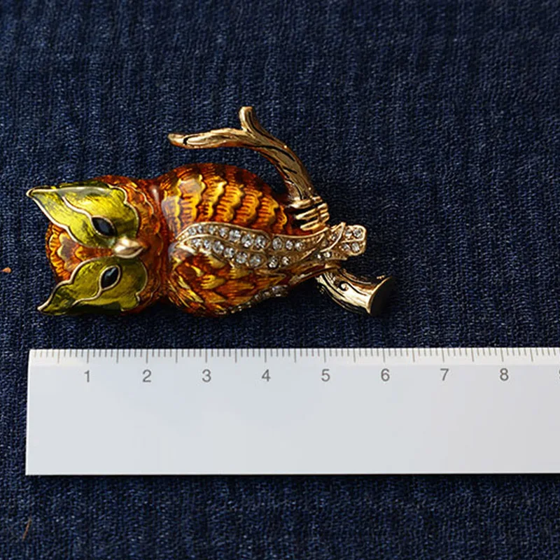 UALGL Fashion Jewelry Owl Brooch Enamel Pin Crystal Lapel Men Broches Mujer Vintage Broche De Buho Brooches For Women | Украшения и