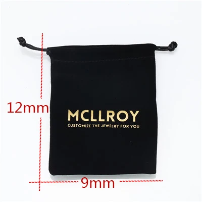 Velvet bag LOGO 5pcs Mcllroy подарочные коробки для браслетов& ожерелий& колец аксессуары для ювелирных изделий Индивидуальные Ваш логотип boite bijoux - Цвет: Velvet bag LOGO 5pcs