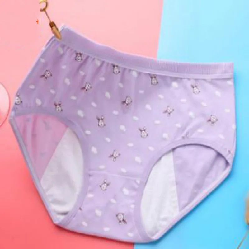 Трусы женские хлопковые с мультяшным принтом на менструальный период|Трусики| |