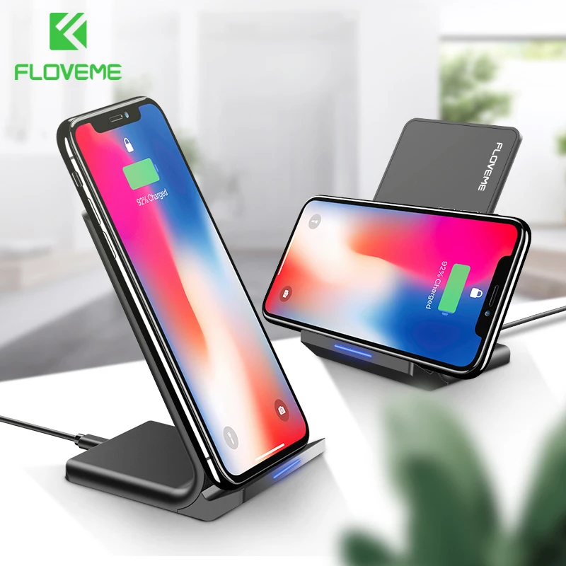 FLOVEME 10W Qi Wireless Charger For iPhone XR 7 8 X Xs Samsung Galaxy S10 Plus S8 S9 S7 Fast Charging Dock | Мобильные телефоны и