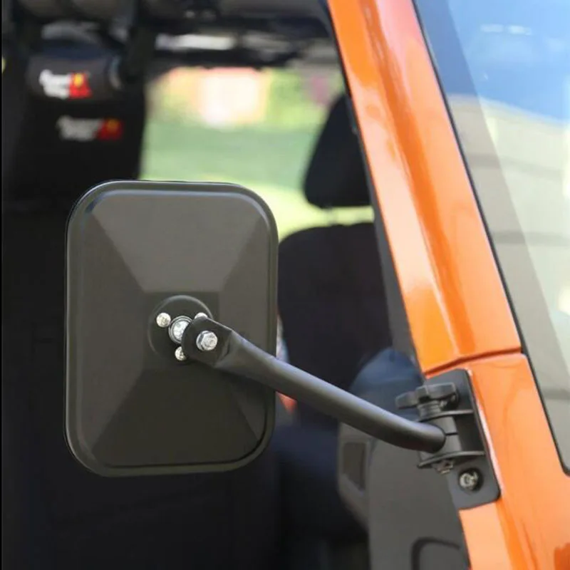 1 пара быстросъемное зеркало заднего вида прямоугольное черное для Jeep Wrangler TJ JK 1997