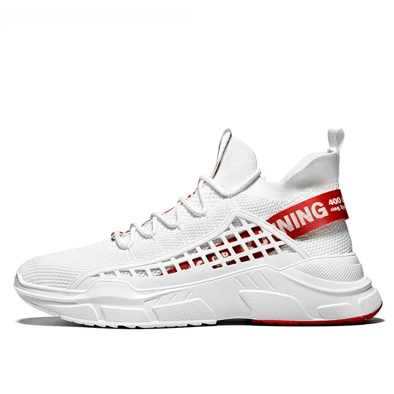 2882-White Men Sneakers Breathable Air Mesh Outdoor Sport Shoes Men Non-slip Comfortable Flats Training Running Shoes Zapatos De Hombre - Color: 2882-White