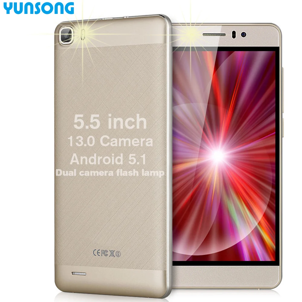Оригинальный бренд phoneYS7pro MTK6580 Quad Core Dual Sim 13MP камера 5.5 дюймов Смартфон Android5.1