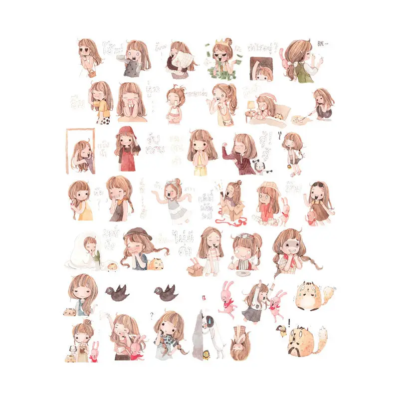 sz03612 2 шт./партия Cosas Kawaii китайские куклы DIY Uncut бумажная наклейка упаковка Bullet Journal наклейка s Скрапбукинг милые школьные принадлежности - Цвет: sz03612