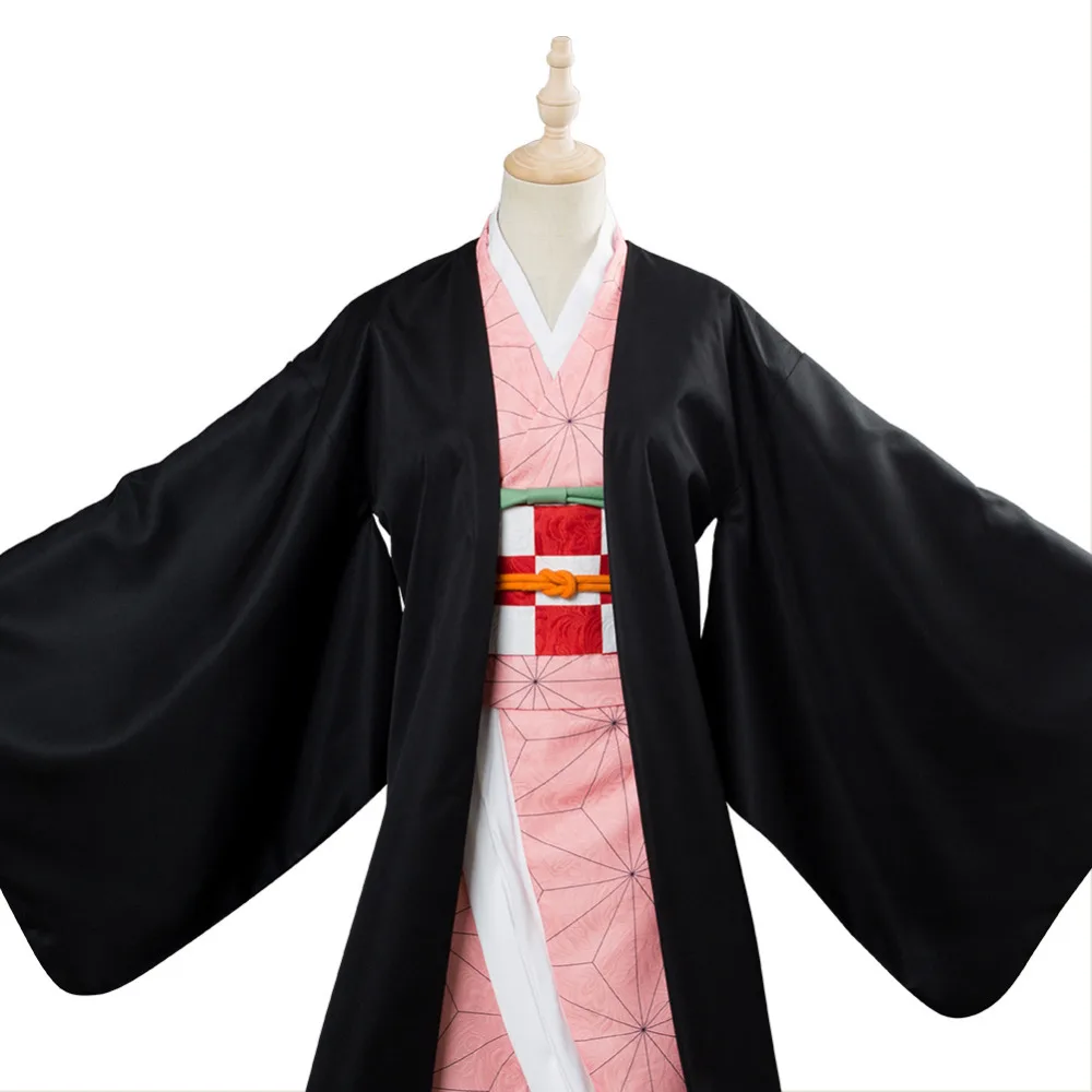 

Kamado Nezuko Costume Demon Slayer Kimetsu no Yaiba Cosplay Women Girls Kimono Dress Shoes Wig Full Set Halloween Carnival