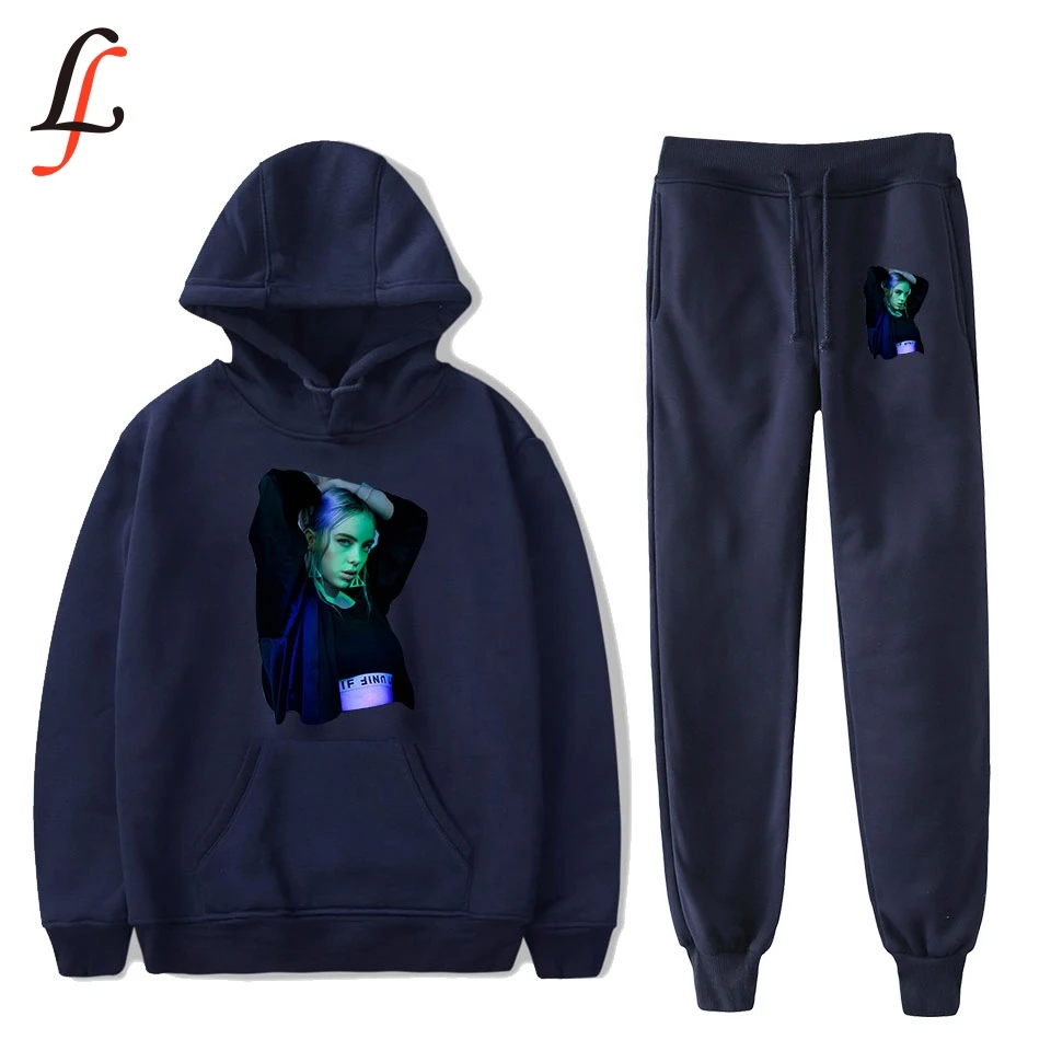 Billie Eilish американская певица новая толстовка с капюшоном с принтом черная толстовка с длинными рукавами модная зимняя толстовка с капюшоном костюм