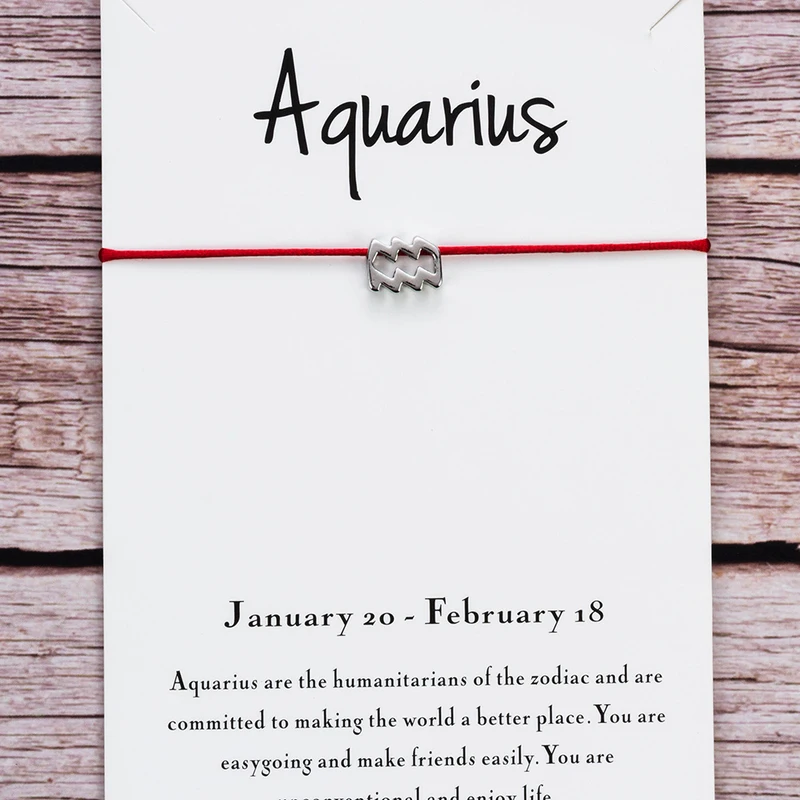 Женский браслет Wish Card регулируемый из красной веревки с созвездием | Украшения и