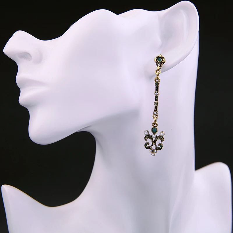 Женские винтажные серьги с подвеской зеленые дешевые акриловые жемчужные