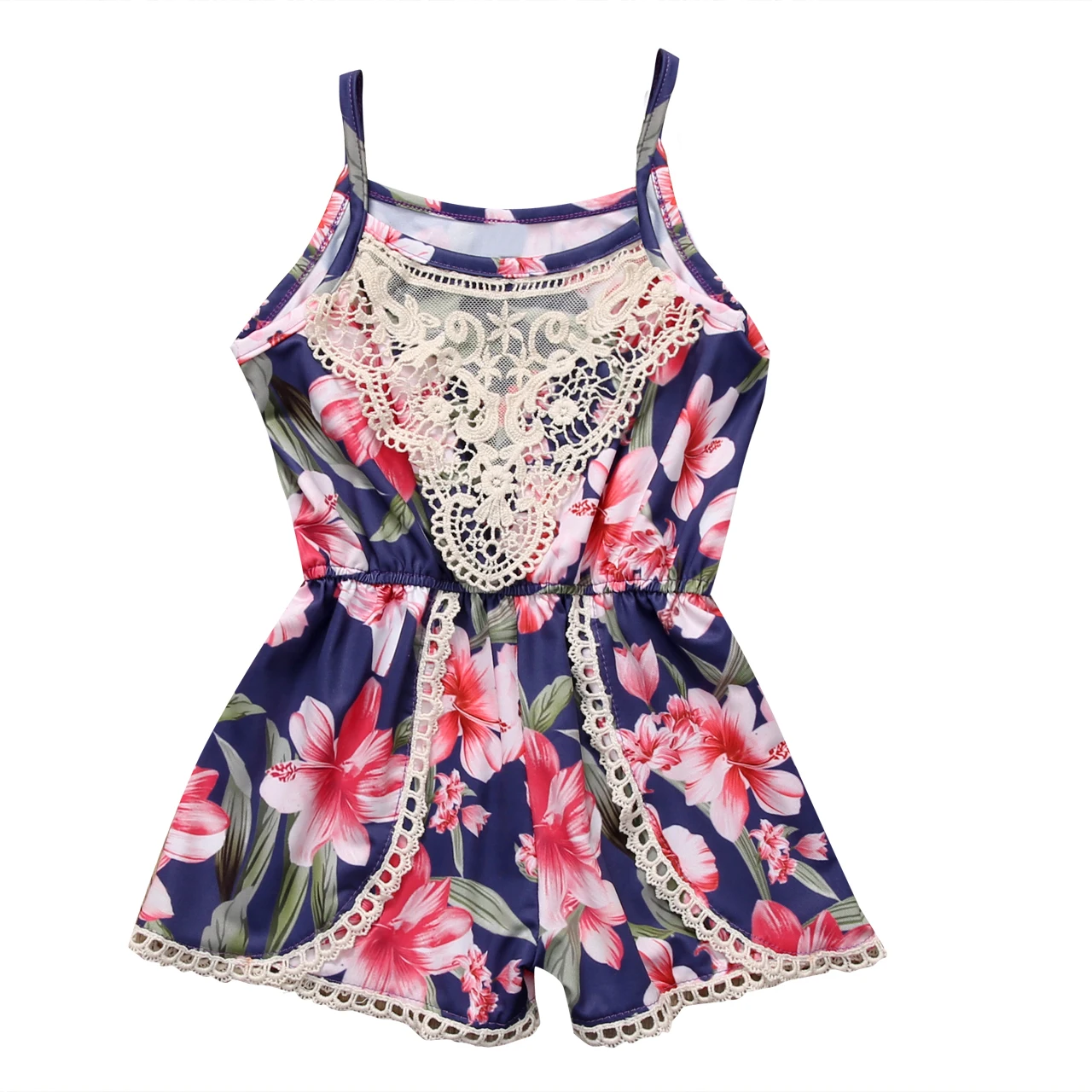 2017 г. Летний милый кружевной комбинезон с цветочным рисунком для новорожденных