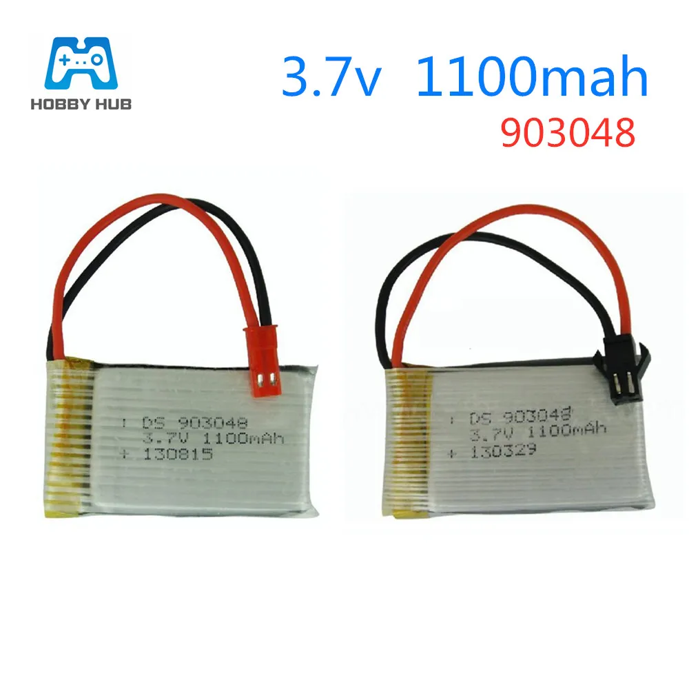 Литий-полимерный аккумулятор 3,7 в 1100 мАч для X5SC X5SW MJX T04 T05 T25 M03 HuanQi 859B, детали для радиоуправляемых вертолетов, игрушек SM/JST, разъем 903052 3,7 в