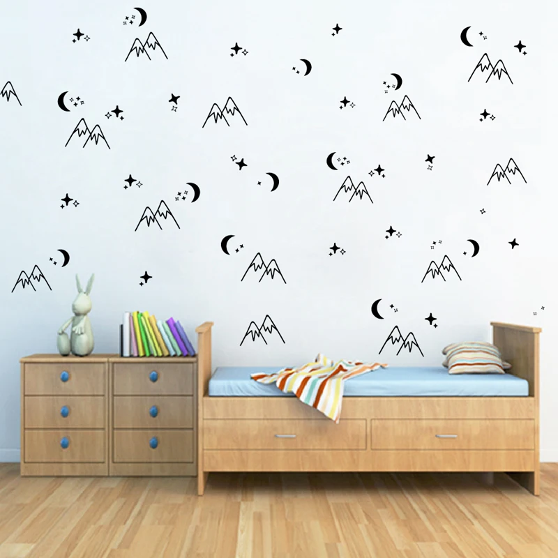 Camping in the Mountains Wall Decals for Boy or Girls Room Decoration DIY Woodland Adventure Vinyl Sticker Nursery Decor | Дом и сад