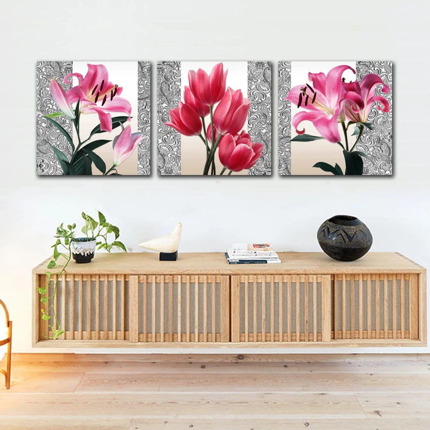 Бескаркасная Настенная картина художественная живопись тюльпан печать постер