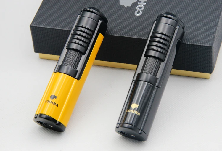 COHIBA зажигалка для сигарет металлическая ветрозащитная Зажигалка Jet Flame карманная