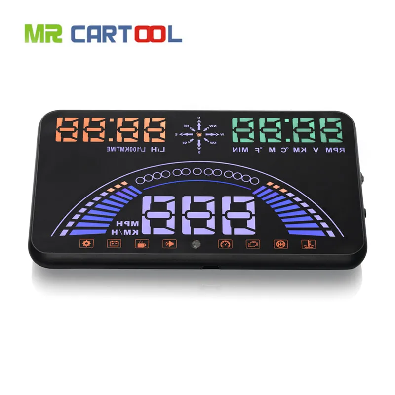 Newest S7 Auto Car OBD2 GPS HUD Head Up Display 5.8 Inch Screen OBD II Windshield Projector Engine Fault Alarm Dynamic Speed | Автомобили