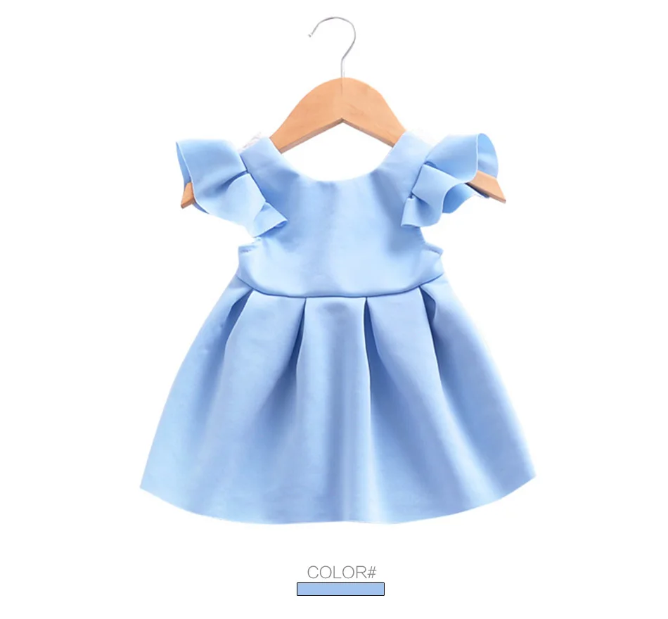 Кружевное платье принцессы с открытой спиной на день рождения; Vestido; Летние вечерние платья для маленьких девочек на свадьбу и День рождения; сарафан с бантом и открытой спиной